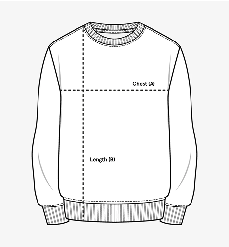 Sweatshirt measurement guide